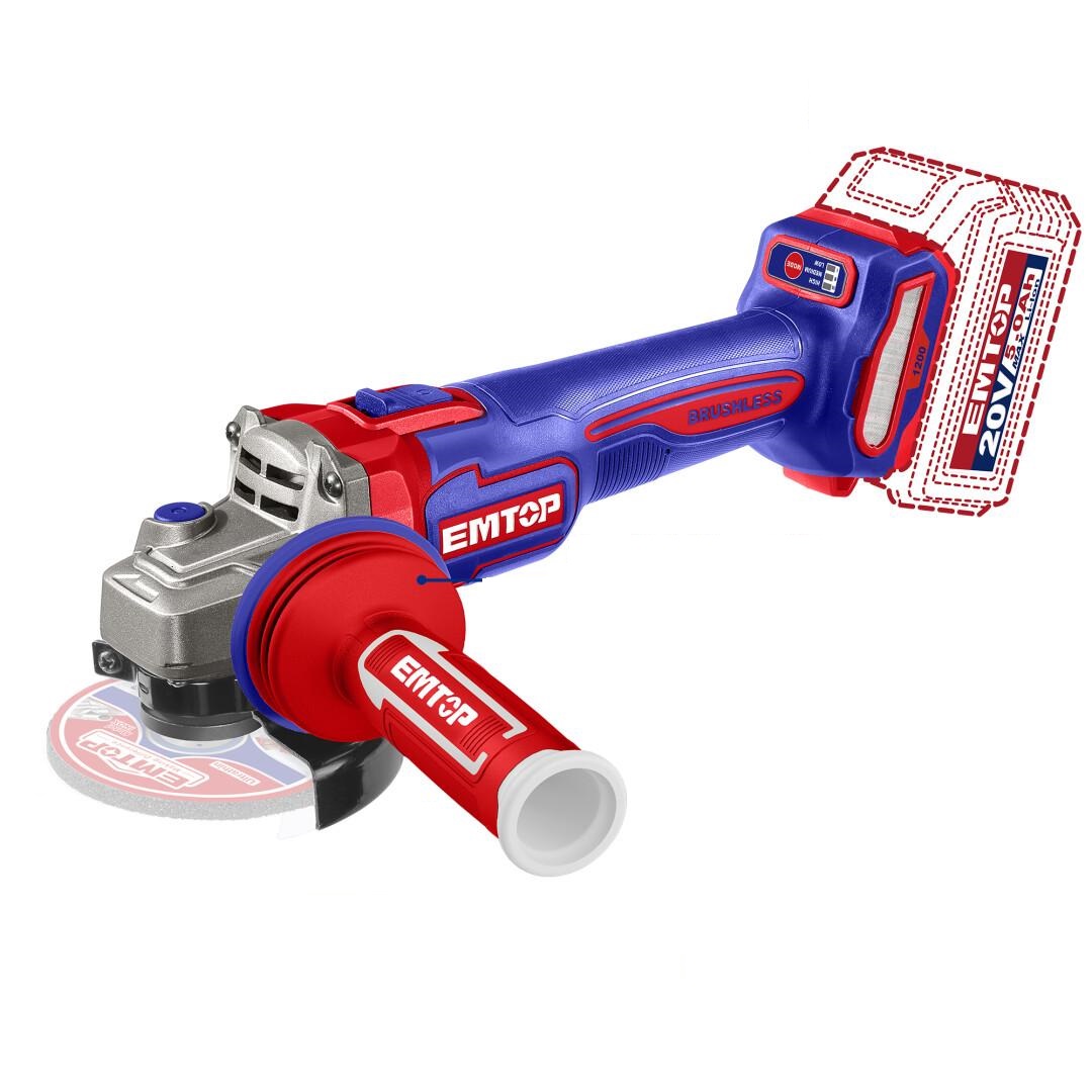 Болгарка (кутова шліфмашина) акумуляторна EMTOP ELAG212025 (без АКБ та ЗП)